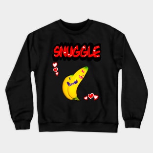 Valentine lovers couple comfy snuggle in red text bananas in love Happy Valentine’s Day Crewneck Sweatshirt